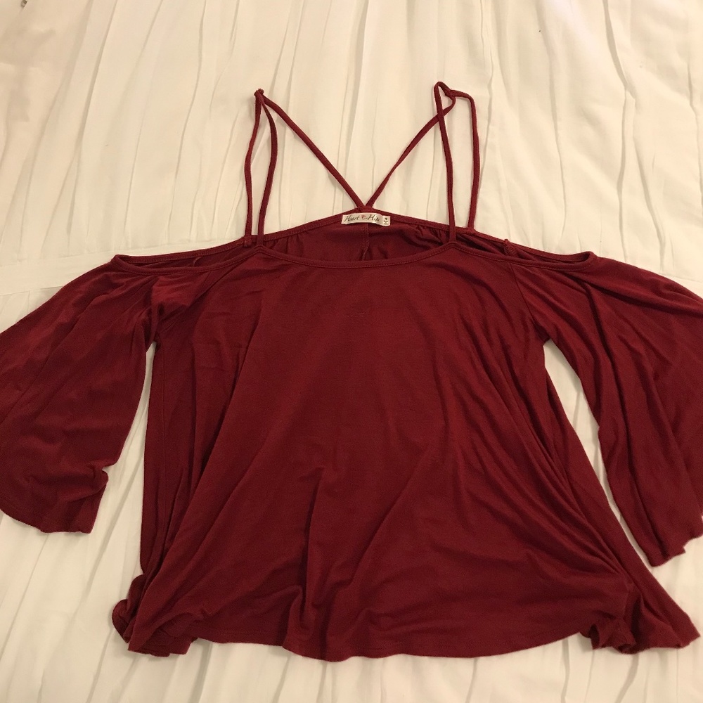 Strappy Flowy Dark red Shirt